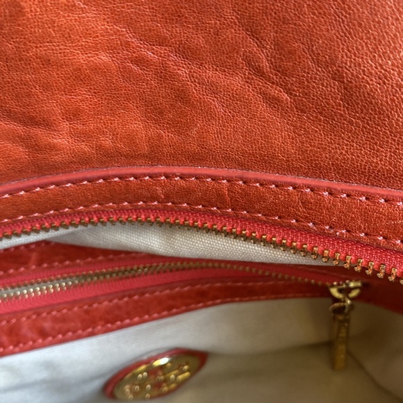 Tory Burch Orange Brown Pebble Mini Bag - Picture 7 of 12